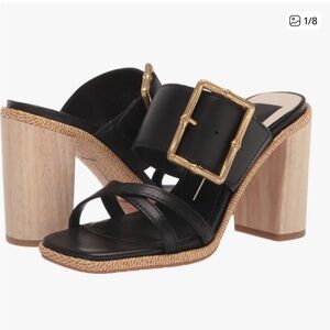 Dolce Vita Black and Tan Heeled Onnie Sandals